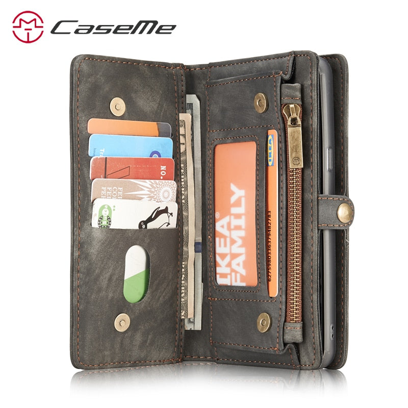 Retro Leather Wallet Case For Samsung Galaxy S10 Plus S9 S9 Note 8 9 Magnetic Back Cover