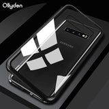 Adsorption Magnet Cases for Samsung S10 Case Magnetic Metal Clear Tempered Glass