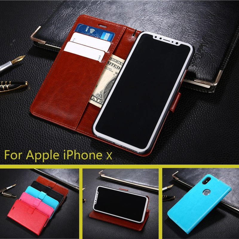 iPhone X Case Luxury Wallet PU Leather Stand Cover