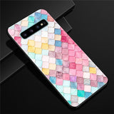 For Samsung S10 Case Glass Tempered Hard Back Cover