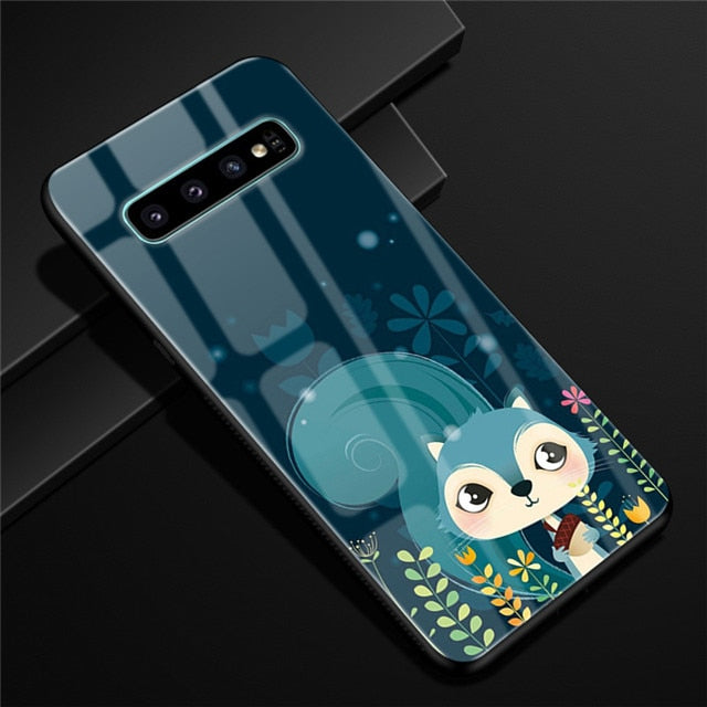 For Samsung S10 Case Glass Tempered Hard Back Cover