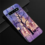 For Samsung S10 Case Glass Tempered Hard Back Cover