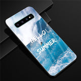 For Samsung S10 Case Glass Tempered Hard Back Cover