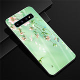 For Samsung S10 Case Glass Tempered Hard Back Cover