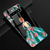 For Samsung S10 Case Glass Tempered Hard Back Cover