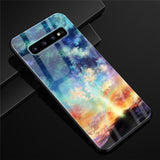 For Samsung S10 Case Glass Tempered Hard Back Cover