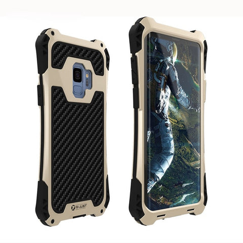 S10 case Samsung Galaxy S9 plus Case Cover Shockproof Carbon Fiber Aluminum
