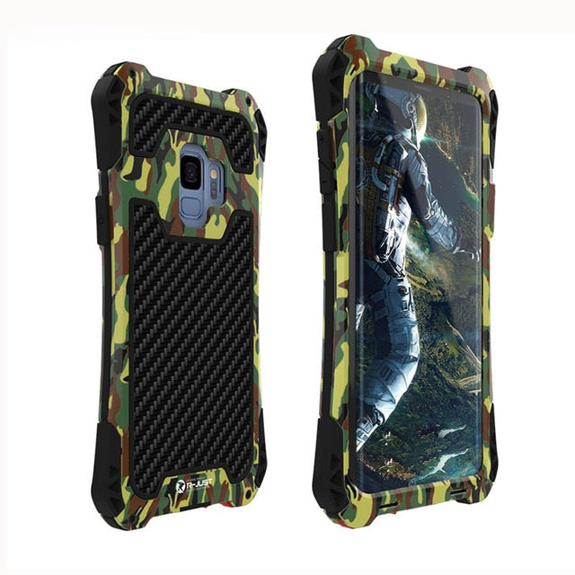 S10 case Samsung Galaxy S9 plus Case Cover Shockproof Carbon Fiber Aluminum