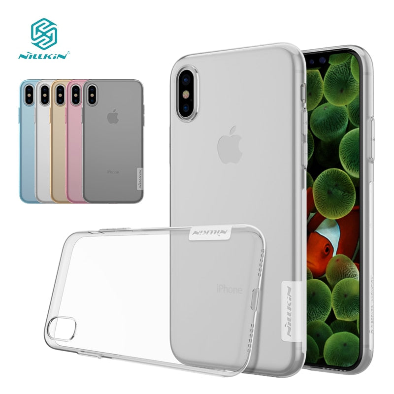 Nillkin Nature Transparent Clear Soft silicon TPU Protector cover for iphone X