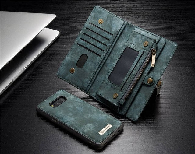 Retro Leather Wallet Case For Samsung Galaxy S10 Plus S9 S9 Note 8 9 Magnetic Back Cover