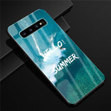 For Samsung S10 Case Glass Tempered Hard Back Cover